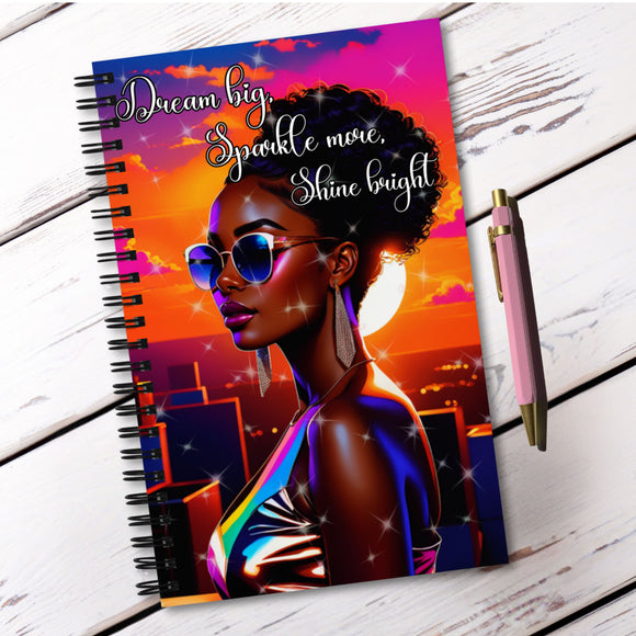 Dream Big, Sparkle More, Shine Bright Spiral notebook