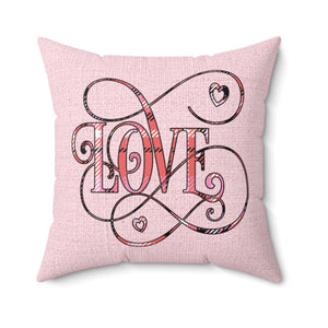 Elegant Script Love Valentine's Day Pillow