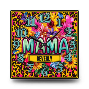 Blooming Wild Mama Wall Clock