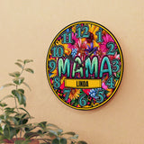 Blooming Wild Mama Wall Clock