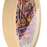 Leopard Blooms Mom 10in Customizable Wall Clock