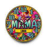 Blooming Wild Mama Wall Clock