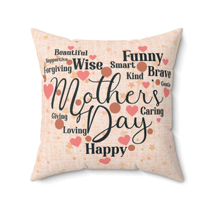Mother's Heart Collage Decorative Pillow