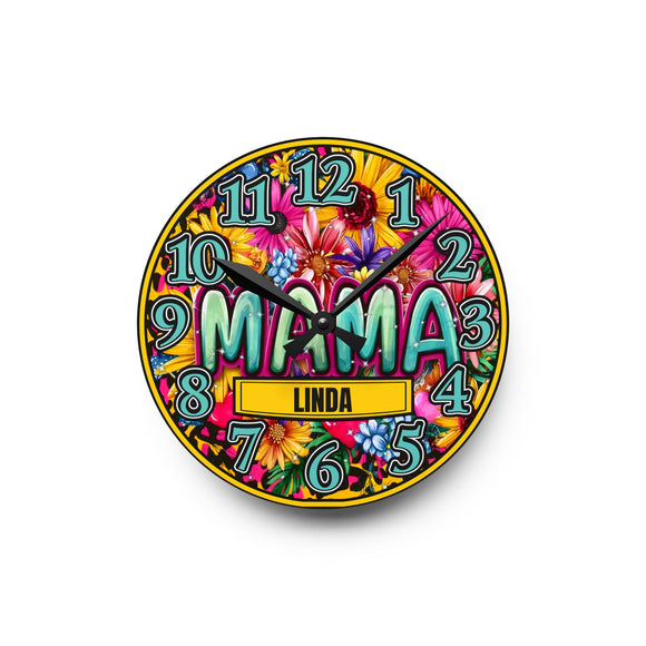 Blooming Wild Mama Wall Clock