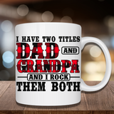 I Have 2 Titles Dad & Grandpa Red Buffalo Check Mug & Sports Bottle