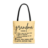 Grandma [noun] Definition Tote Bag