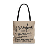 Grandma [noun] Definition Tote Bag