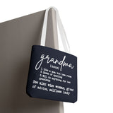 Grandma [noun] Definition Tote Bag