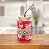 Nana 16oz Glass Can with Straw – Mother’s Day Gift for Grandma