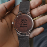 Forever My Hero Wooden Engraved Watch