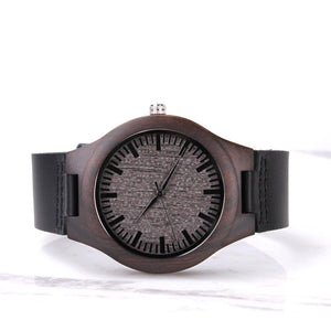 Forever My Hero Wooden Engraved Watch