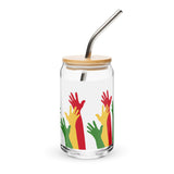 Hands Raised for Freedom 16oz Glass Libbey Can
