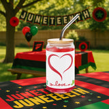 Peace Love Juneteenth 16oz Glass Libbey Can