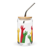 Hands Raised for Freedom 16oz Glass Libbey Can
