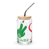 Peace Love Juneteenth 16oz Glass Libbey Can