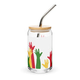 Hands Raised for Freedom 16oz Glass Libbey Can