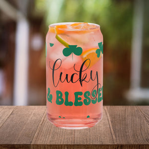 Lucky and Blessed Can-shaped Glass