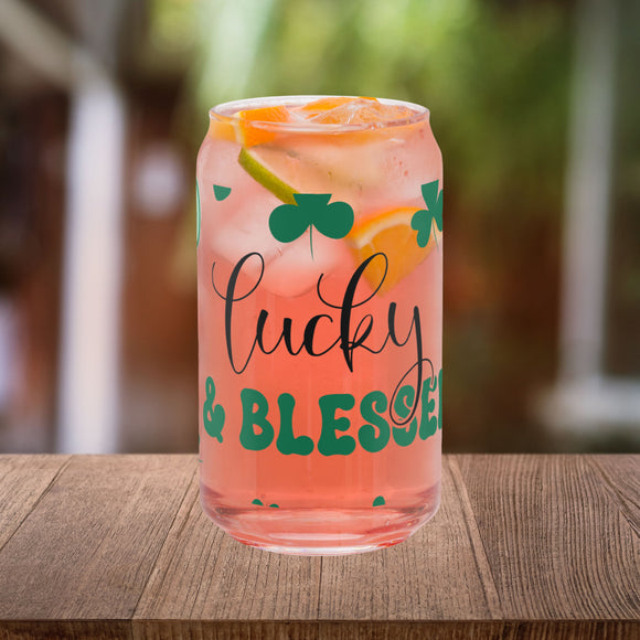 Lucky and Blessed Can-shaped Glass