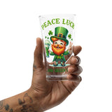 Peace, Luck and Green Beer Shaker Pint Glass
