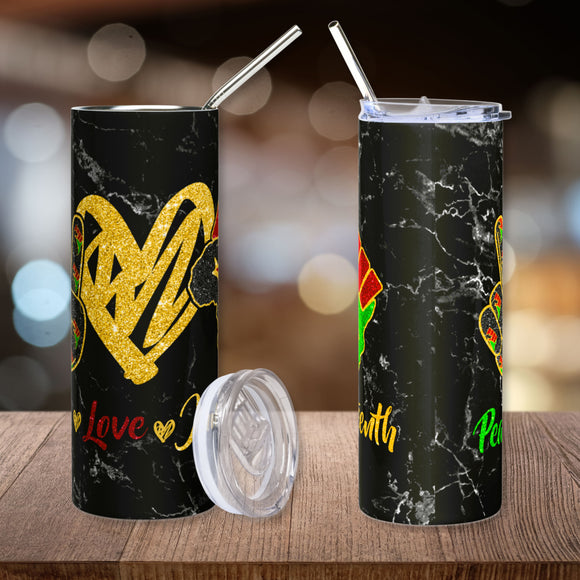 Peace, Love, Juneteenth Stainless Steel Tumbler