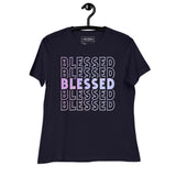 Blessed Stacked Letter Women's Relaxed Tee
