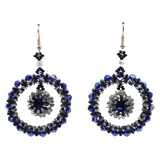 Kumihimo Necklace & Earrings Set w/Crystal