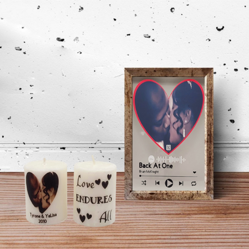 Spotify/YouTube Glass Artwork Picture & Candle Bundle
